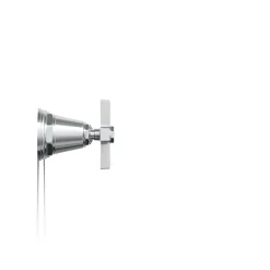 Deck-mount bath faucet handle trim with Cross design