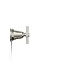 Deck-mount bath faucet handle trim with Cross design