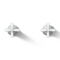 Deck-mount bath faucet handle trim with Cross design