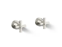 Deck-mount bath faucet handle trim with Cross design