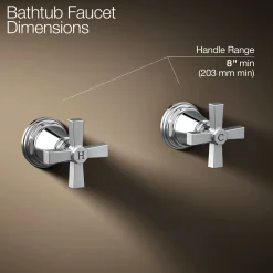 Deck-mount bath faucet handle trim with Cross design