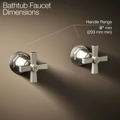 Deck-mount bath faucet handle trim with Cross design
