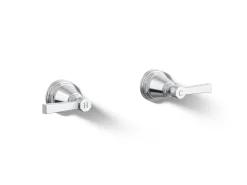 Deck-mount bath faucet handle trim with Lever design