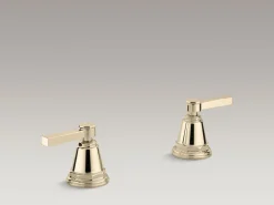Deck-mount bath faucet handle trim with Lever design