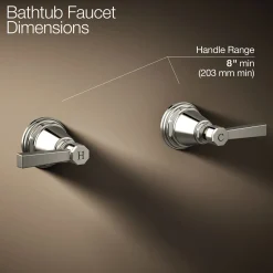 Deck-mount bath faucet handle trim with Lever design