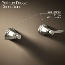 Deck-mount bath faucet handle trim with Lever design