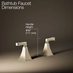 Deck-mount bath faucet handle trim