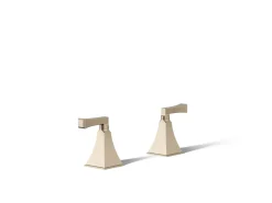 Deck-mount bath faucet handle trim