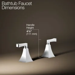 Deck-mount bath faucet handle trim