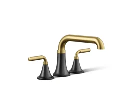 Deck-mount bath faucet trim