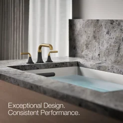 Deck-mount bath faucet trim