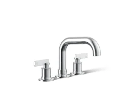 Deck-mount bath faucet trim