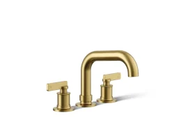 Deck-mount bath faucet trim
