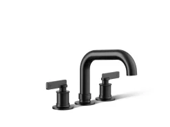 Deck-mount bath faucet trim