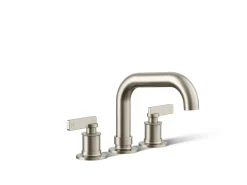 Deck-mount bath faucet trim