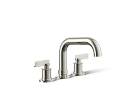 Deck-mount bath faucet trim