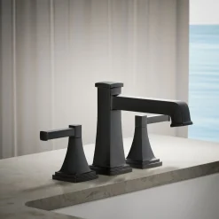 Deck-mount bath faucet trim