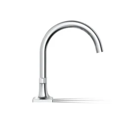 Deck-mount bath faucet trim