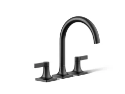 Deck-mount bath faucet trim
