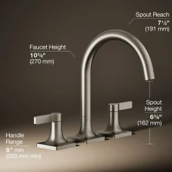 Deck-mount bath faucet trim