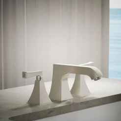 Deck-mount bath faucet trim