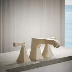 Deck-mount bath faucet trim