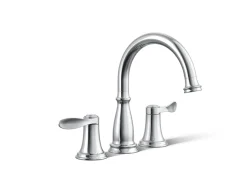 Deck-mount bath faucet trim