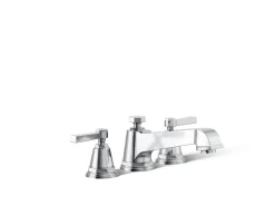 Deck-mount bath faucet trim