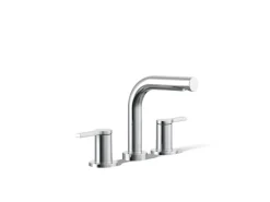 Deck-mount bath faucet trim