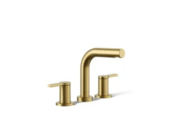 Deck-mount bath faucet trim
