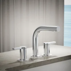 Deck-mount bath faucet trim