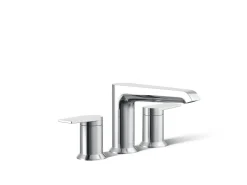 Deck-mount bath faucet trim