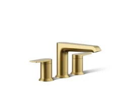 Deck-mount bath faucet trim