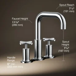 Deck-mount bath faucet trim with Cross handles