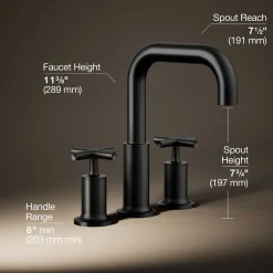 Deck-mount bath faucet trim with Cross handles