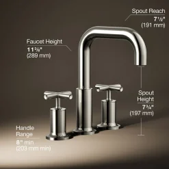 Deck-mount bath faucet trim with Cross handles