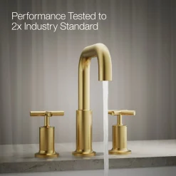 Deck-mount bath faucet trim with Cross handles