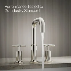 Deck-mount bath faucet trim with Cross handles