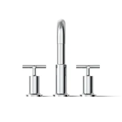 Deck-mount bath faucet trim with Cross handles