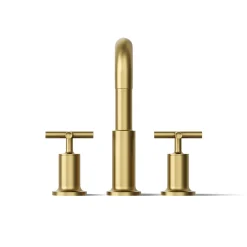 Deck-mount bath faucet trim with Cross handles