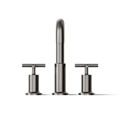Deck-mount bath faucet trim with Cross handles