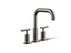 Deck-mount bath faucet trim with Lever handles
