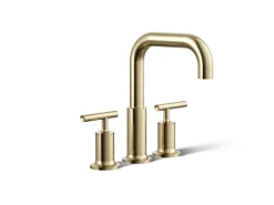 Deck-mount bath faucet trim with Lever handles