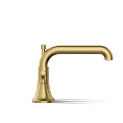 Deck-mount bath faucet trim with diverter