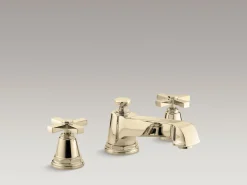 Deck-mount bath faucet trim with cross handles
