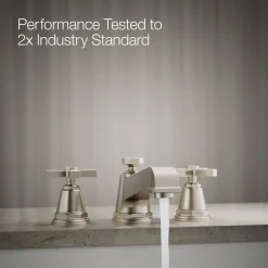Deck-mount bath faucet trim with cross handles