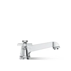 Deck-mount bath faucet trim with cross handles