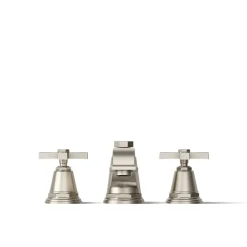 Deck-mount bath faucet trim with cross handles