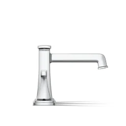 Deck-mount bath faucet trim with diverter