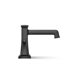 Deck-mount bath faucet trim with diverter